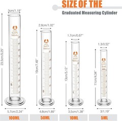 10 Pieces Thick Glass Lab Pyrex Beaker Set Measuring Cup 50/100/250/500/1000 ml