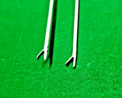 2pc Laparoscopic V-Shape Needle Holder Curved Jaw 5mmx330mm Reusable Instruments