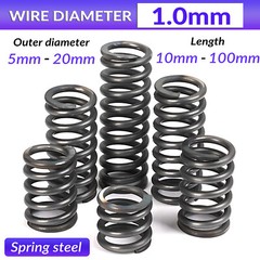 Compression Spring 1.0mm Wire Diameter 10-100mm Length Pressure Small OD 5-20mm