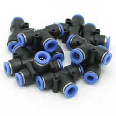 8mm (5/16 in.)-6mm (1/4 in.) Pneumatic Push in Union TEE Fitting, Quick Connect,