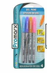 New ! 2 X 4PK Promarx Gel Roller Pens Secondary Colors 1.0 mm Bold Stick Pens