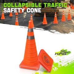 2xOrange Oxford fabric Collapsible Traffic Safety Cones 28in Park Lots Roadsides