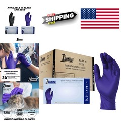 Indigo Nitrile Gloves XL 1000 Count Disposable Powder Free Cleaning Supplies