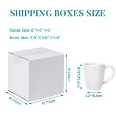 Shipping Boxes 6x6x6 Set of 6, White Corrugated Cardboard Box for Mailing Bus…