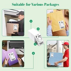Fanfold 4″ x 6″ Direct Thermal Labels Perforated for Zebra Rollo MUNBYN Printers