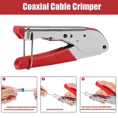 Coax Cable Crimper Tool Kit Coaxial Compression Tool Fitting Wire Stripper wi…