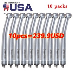 1-10 Dental LED Fiber Optic Turbine Handpiece E-generator 4hole Triple Spray UDM