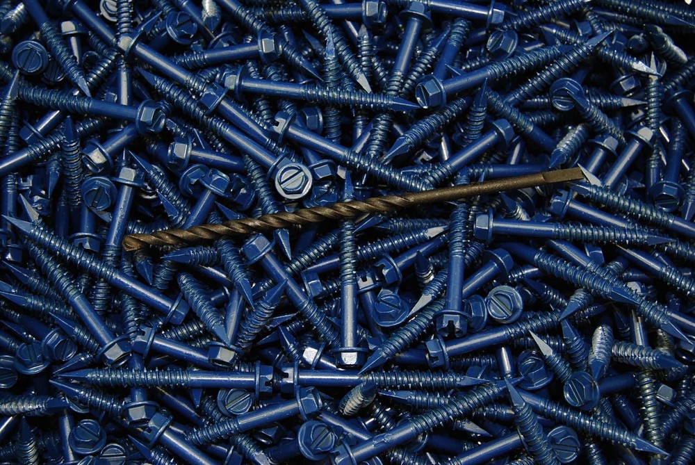 (175) Hex Washer Head 1/4 x 2-1/4 Concrete Masonry Screws Tapcon Anchor & Bit