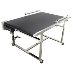 59×35.4″PVC Conveyor System w/Double Guardrails 55-66Lbs Load Packing Equipment