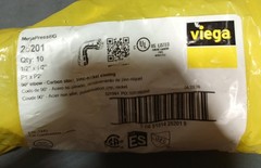 Lot Of 6 Viega 25201 1/2″×1/2″ 90° Elbow