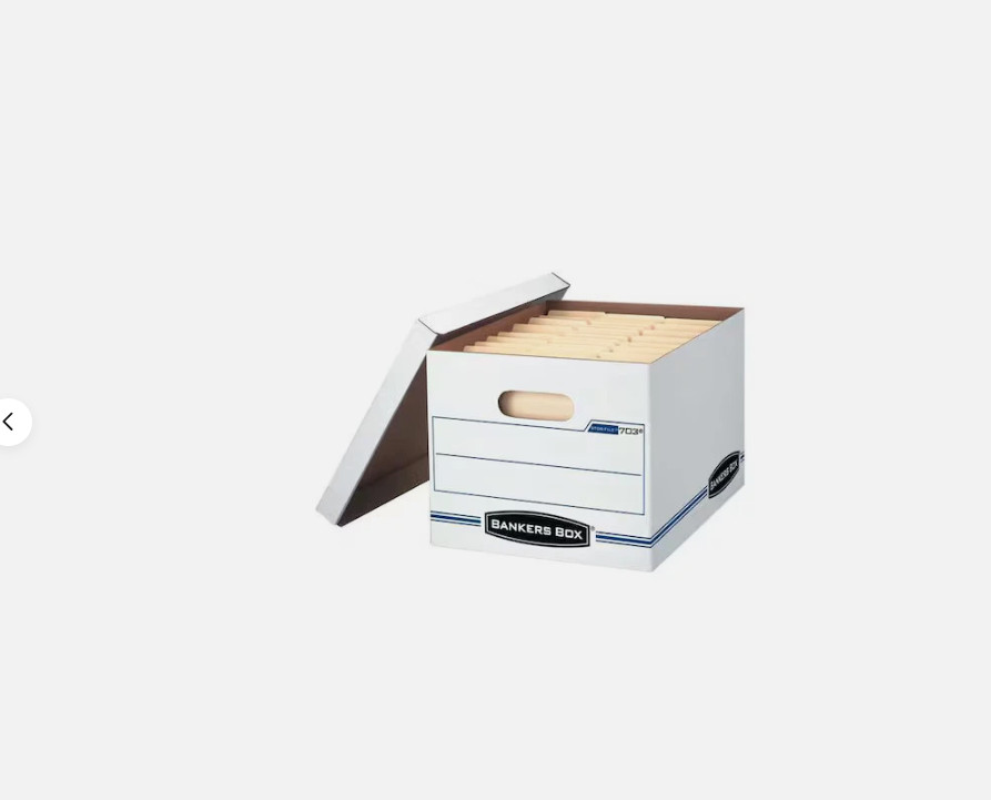 New ! Bankers Box STOR/FILE Storage Box, Letter/Legal, Lift-off Lid, White/Blue