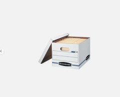 New ! Bankers Box STOR/FILE Storage Box, Letter/Legal, Lift-off Lid, White/Blue
