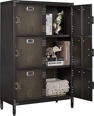 Metal Storage Cabinet Retro Style for Club Home Storage Lockers with 3/4/6 Doors