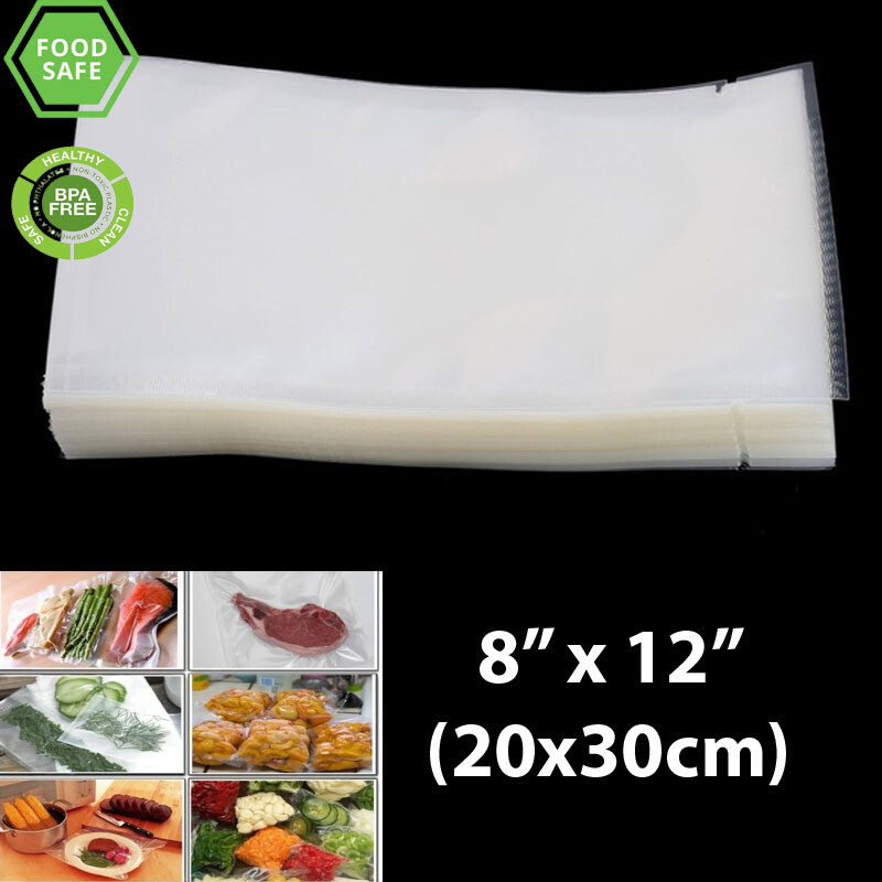 100 / 300 Quart BPA Free Vacuum Food Sealer bags 8″x12″ Embossed for FoodSaver