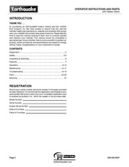 7055 SRT Rototiller Operator Instructions Manual Fits Earthquake Model 7055C