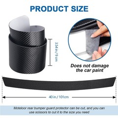 Universal Rear Bumper Protector, 40×3.54 Inches Carbon Fiber Textured Anti-Sc…