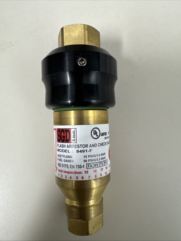 Flash Arrestor Model 8491-F Brass 1/4” NPT For Flammable Gas