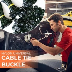 100Pcs Nylon Universal Cable Tie Buckle – Heavy Duty Self-Locking Zip Ties Holde