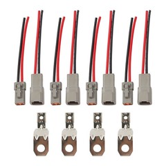 4pairs DTP 2 Pin Connector 12AWG Cable Wire 2 Way Waterproof Plug Wiring Harness