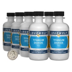 Titanium Dioxide / 2 Lbs / 8 Bottles / 99.9% Reagent Grade / 44 Micron Powder