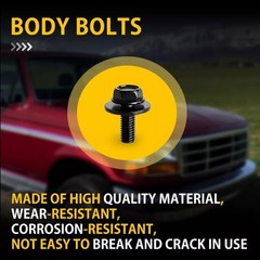 40PCS Body Bolts Screw Fastener Fender M6-1.0x 16mm Long- 10mm Hex- 17mm Washer