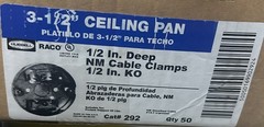 PACK of 5 Hubbell Raco 292 3-1/2 in. Round Ceiling Pan, Drawn, 1/2 in. Deep