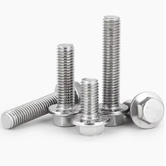 M6-1.0 X 25Mm Flanged Hex Head Bolts Flange Hexagon Screws, Stainless Steel 18