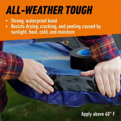 Gorilla All Weather Duct Tape Black, 1.88″ x 25 yd Waterproof Outdoor Tape