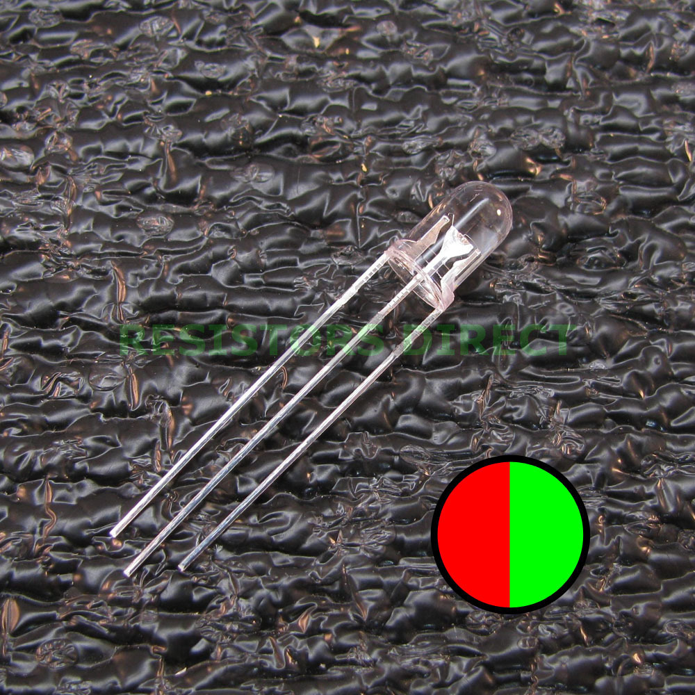 20pcs Red/Green BiColor Dual LED Clear Lens 5mm Common Cathode Round 20x Z40
