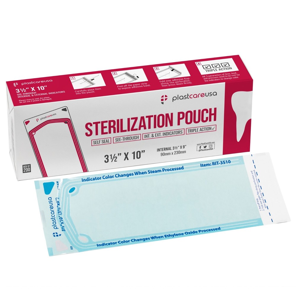 1000 3.5″ x 10″ Dental Sterilization Pouches Sterilizer Autoclave Bags Tool Nail