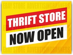 THRIFT STORE NOW OPEN Yard Sign with H-Stakes Big Discount Clearance Resale Shop