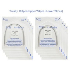 100pcs Orthodontic Arch Wire Niti Round Rectangular Super Elastic Natural Arcos