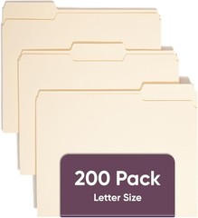 File Folders Letter Sized, 1/3-Cut Tab, Assorted Positions, Letter Size Manil…