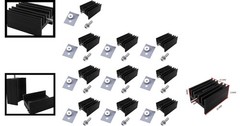 10-Piece TO-220 Black Heatsink Set for Voltage Regulators & MOSFETs