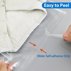 12 x 15 Clear Plastic T-Shirt Bags with Clothing Size Stickers, 100 Pcs Cel