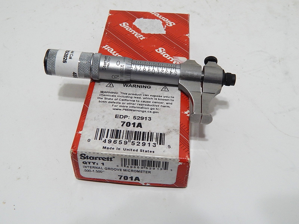 STARRETT 701A INTERNAL GROOVE MICROMETER .5-1.5″