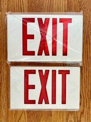 LED Emergency Exit Light Sign Fixture UL Listed Red Letter Double Face NOB