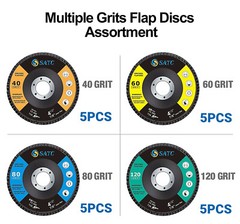 20PC 4.5″ 4-1/2×7/8″ Zirconia Flap Disc 40 60 80 120 Grit Sanding Grinder Wheels