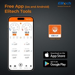 Elitech PT-800 Wireless Refrigeration Pressure Gauge HVAC A/C Manifold Gauge App
