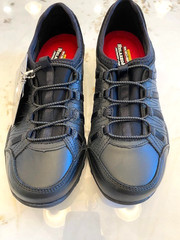 NEW Skechers Work Sz 6 “Rodessa” Black Womens Slip On Sneakers Memory Foam Sole