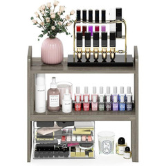 Gray 23.7 In. X 15.7 In. Wood Modern Adjustable Desk Organizer
