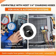 40083 HVAC Hose Gasket 1/4″, AC Charging Hose ORing Seals, LeakProof Replacem…