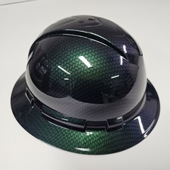 full brim hard hat custom hydro dipped IN CHAMELEON FLIP FLOP CARBON FIBER