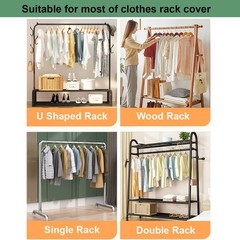 Clear Garment Rack Cover with Zipper Clothes Hanging Rack Cover Dustproof Wat…