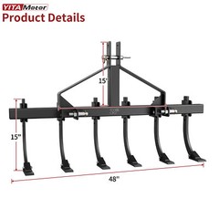 Detachable Scarifier Cultivator W/ 6 Shank & Mount Brackets for CAT-0 & Cat 1