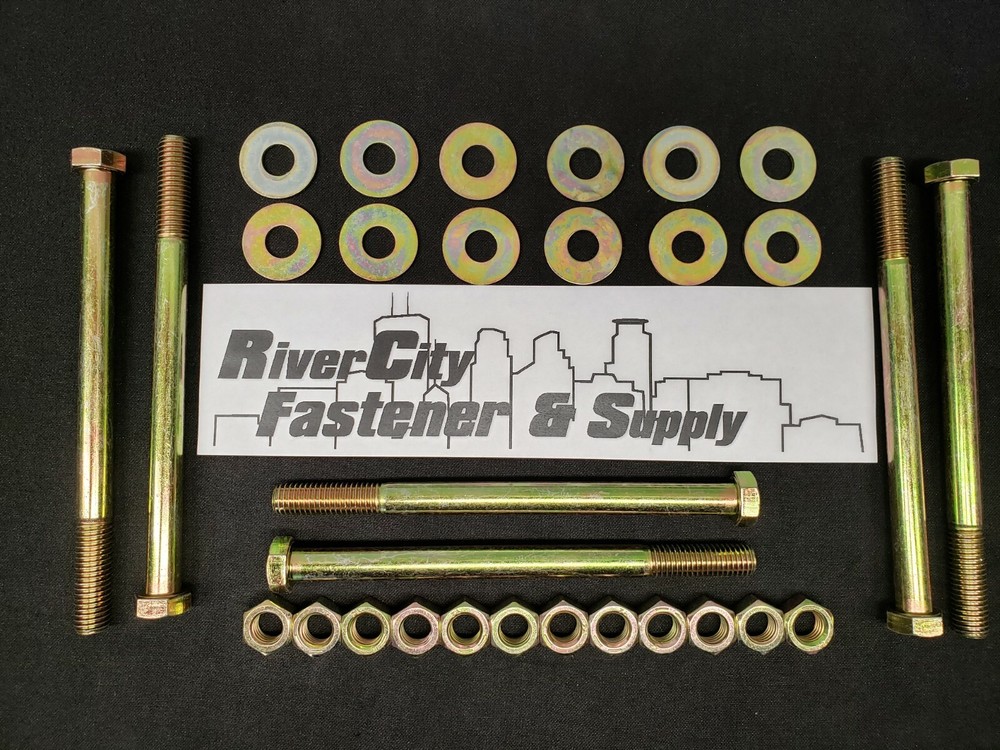 (6) 1/2-13×7 Grade 8 Bolts With 1/2-13 nuts and washers 1/2x13x7