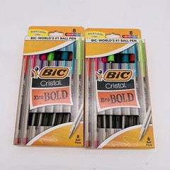 Bic Cristal Xtra Bold Ballpoint Pens 1.6mm 8 Assorted Colors 2pk