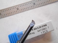 NEW ISCAR GERMANY SOLID CARBIDE BORING BAR 5MM MIN. BORE X 19MM MAX BORE DEPTH