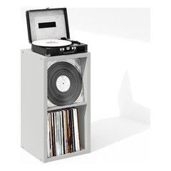 Pemberly Row 2-Cube Media Storage Organizer in Light Grey Engineered Wood