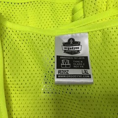 Ergodyne GloWear 8205Z High Visibility Sleeveless Safety Vest Size LIME LARGE XL